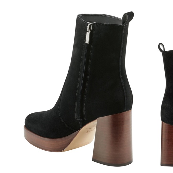 Marc Fisher Marysa black suede, Block Heel Platform Bootie (Women) - Picture 2 of 5